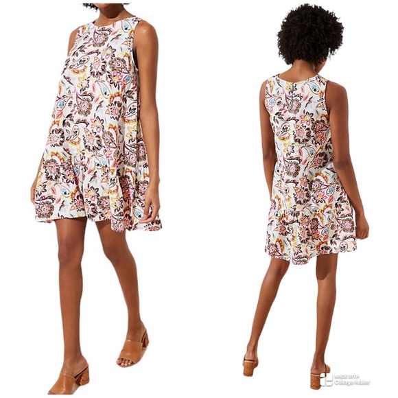 LOFT Dresses & Skirts - LOFT Petite Paisley Floral Swing Dress